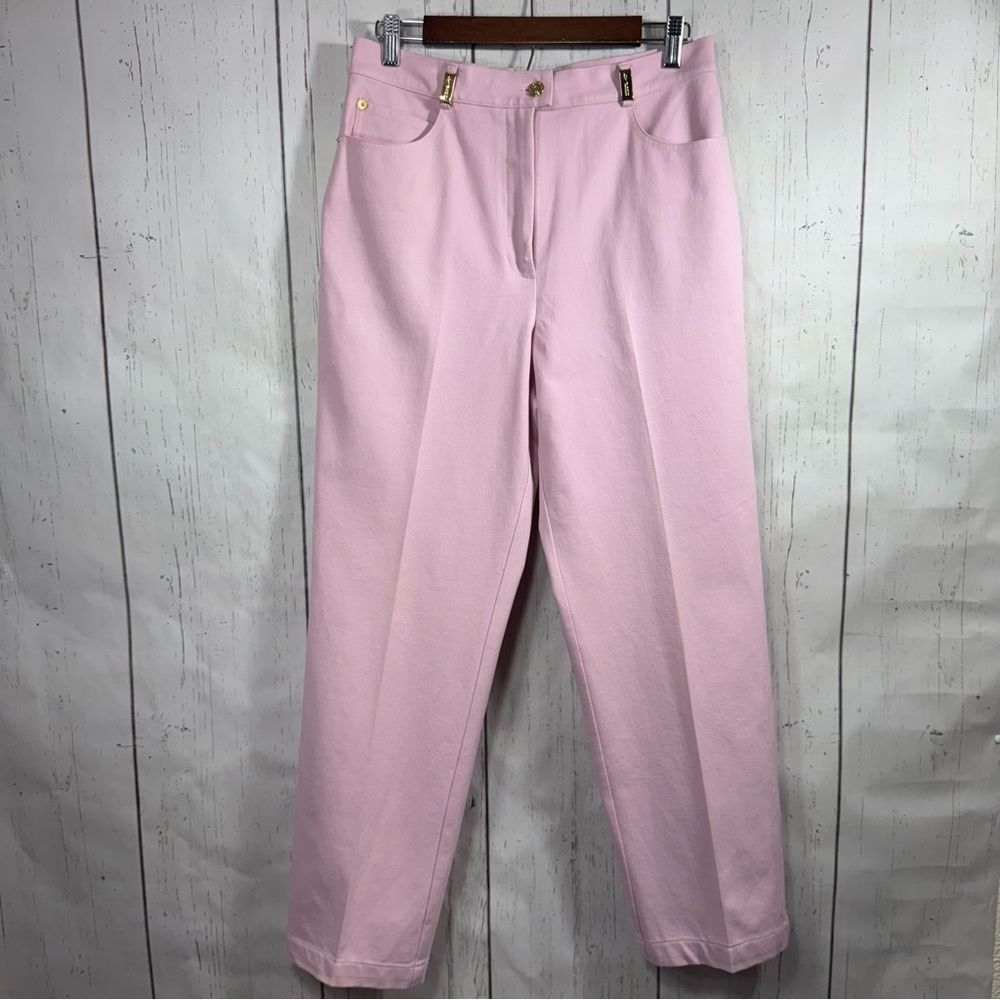 St John Sport Essentials By Marie Gray Stretch Light Pink Crop High Waist Pants - Picture 5 of 15